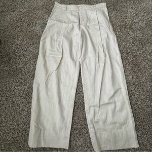 Everlane women cotton blend Cream Pleated Dress Pants large 6 nwot